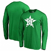 Men's Houston Astros Fanatics Branded Kelly Green St. Patrick's Day White Logo Long Sleeve T-Shirt,baseball caps,new era cap wholesale,wholesale hats